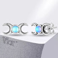Triple Moon Stud Earrings Witchcraft Wiccan Women