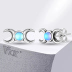 Triple Moon Stud Earrings Witchcraft Wiccan Women