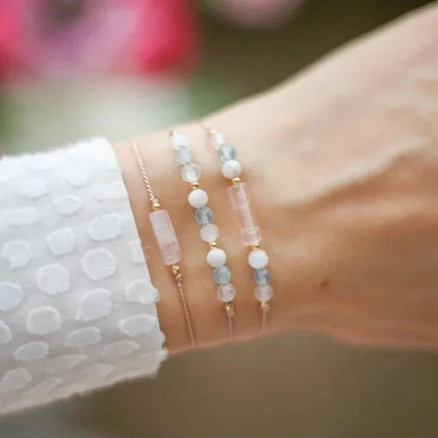 Bracelet 3 rangs avec Crystal Pierre de Lune