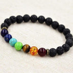Pulsera 7 Chakras de Piedra de Lava