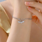 Adjustable angel wings bracelet