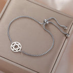 Pulsera ajustable con Estrella de David, símbolo judío 