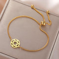 Bracelet ajustable avec l'étoile de David symbole juif or