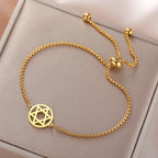 Bracelet ajustable avec l'étoile de David symbole juif or