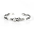 Bracelet ajustable avec noeud pour homme argent