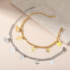 Bracelet ajustable avec pendentifs de protection juive 