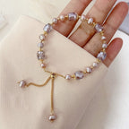 Amethyst Beaded Natural Stone Bracelet Women's Chain