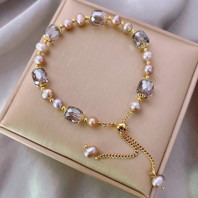 Amethyst Beaded Natural Stone Bracelet Women's Chain