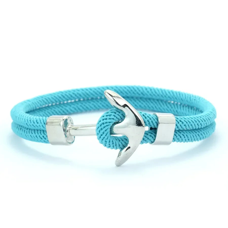 Bracelet ancre bleu clair