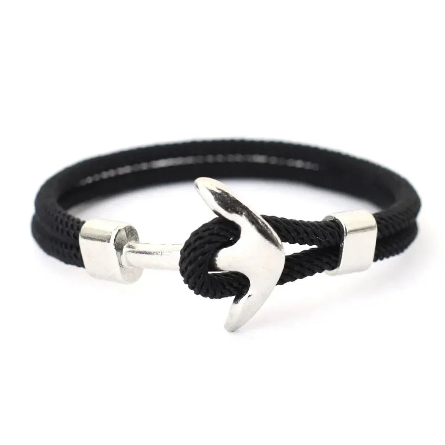 Bracelet ancre noir