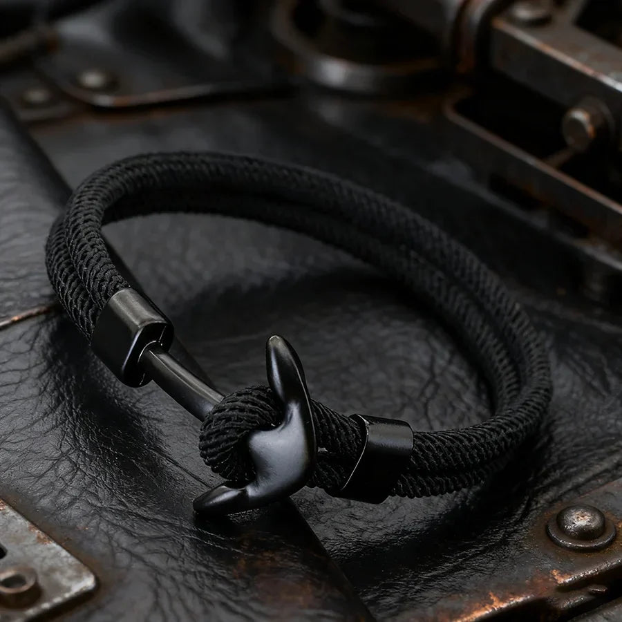 Pulsera ancla negra 