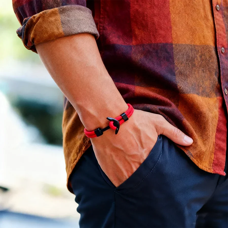 Pulsera ancla negra 