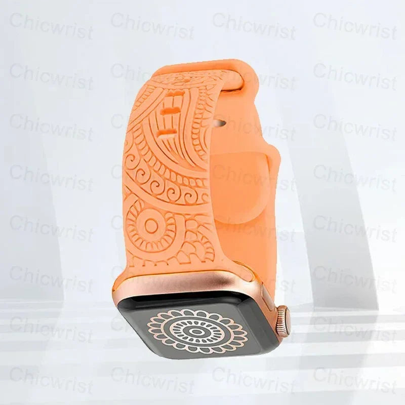 Pulsera Apple Watch con Motivos naranja