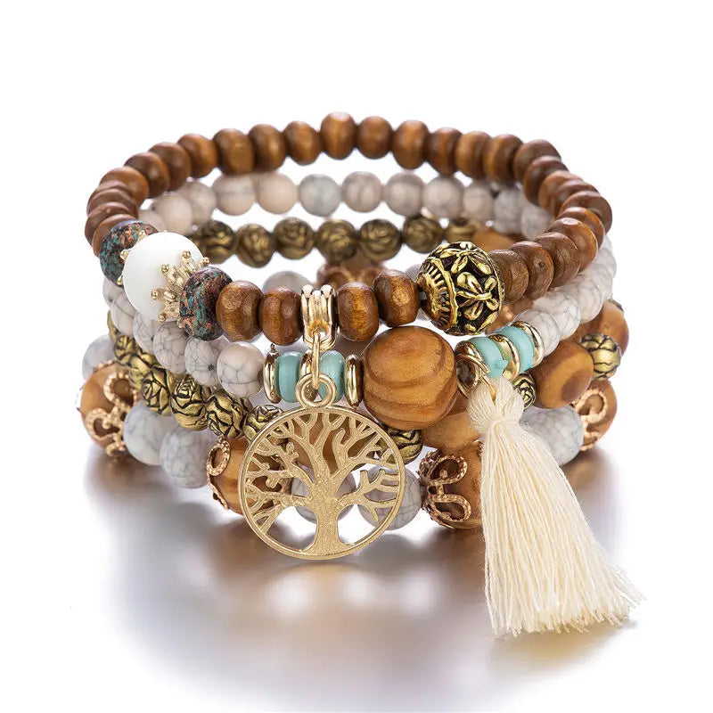 Pulsera Árbol de la Vida Esclava Mujer Perlas blancas