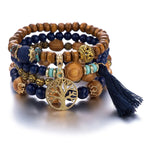 Pulsera Árbol de la Vida Esclava Mujer Perlas azules