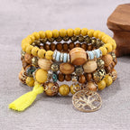 Pulsera Árbol de la Vida Esclava Mujer Perlas amarillas