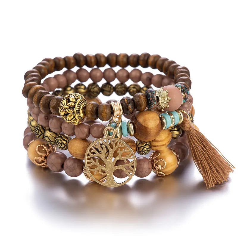 Pulsera Árbol de la Vida Esclava Mujer Perlas marrones