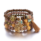 Pulsera Árbol de la Vida Esclava Mujer Perlas marrones