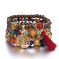 Pulsera Árbol de la Vida Esclava Mujer Perlas rojas