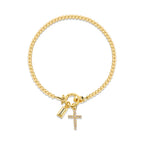 Bracelet with cross and birthstone