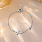 Bracelet avec Croix pour Femme Or & Argent