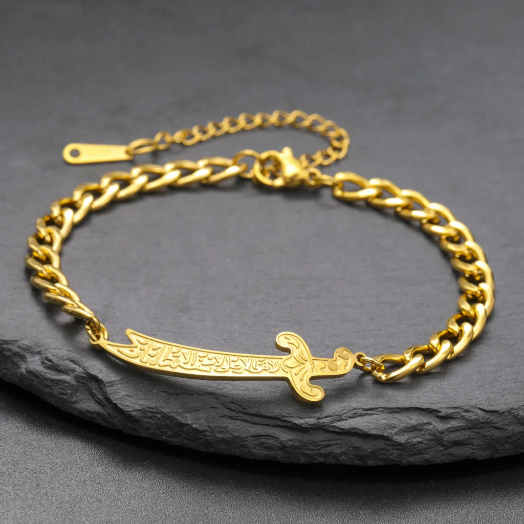 Bracelet avec épée Ali Zulfiqar arabe or
