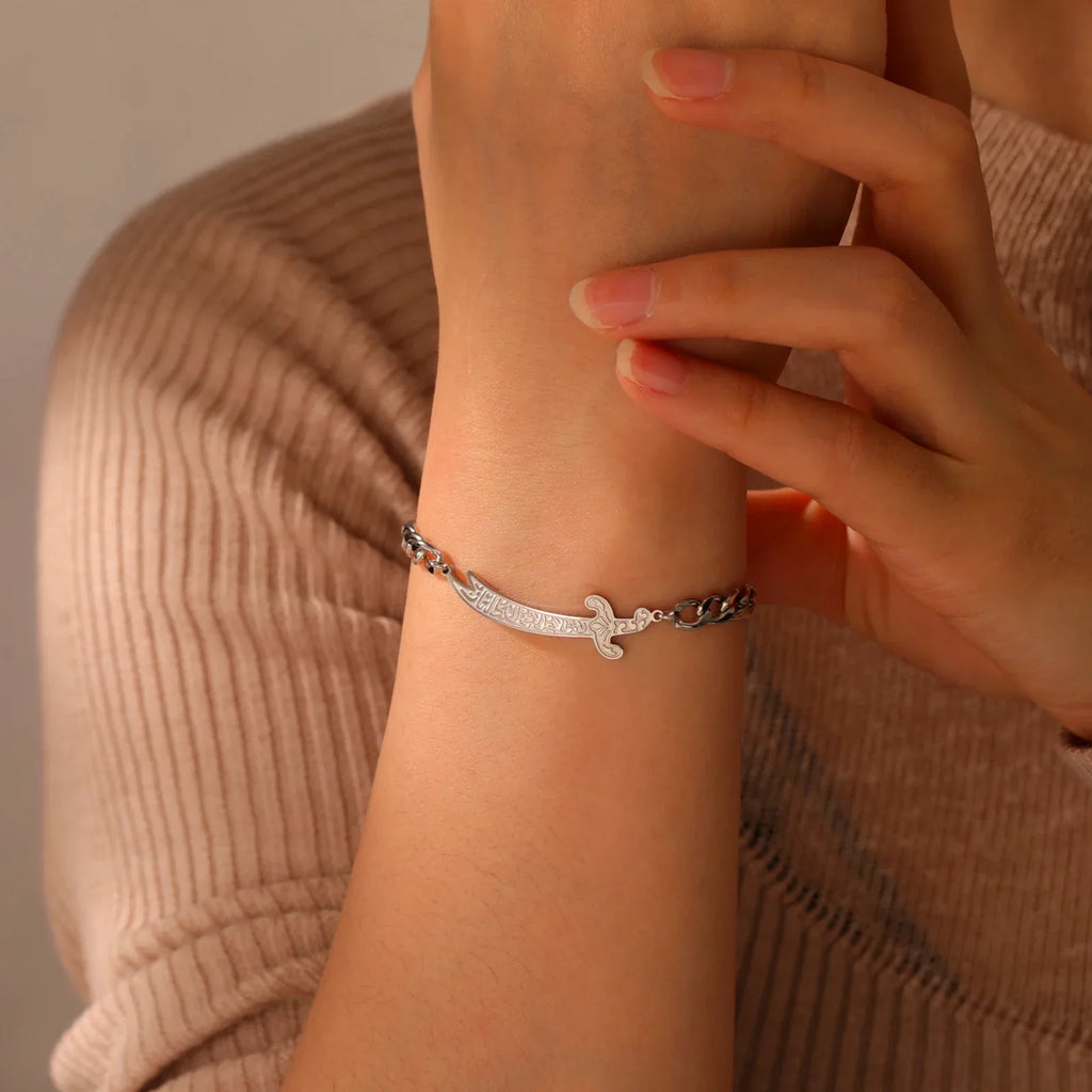 Bracelet avec épée Ali Zulfiqar arabe argent