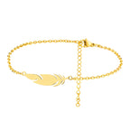 Gold Feather Charm Bracelet