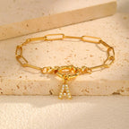 Pulsera dorada con inicial - letra 