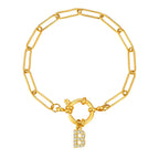 Pulsera dorada con inicial - letra 