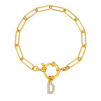 Pulsera dorada con inicial - letra 