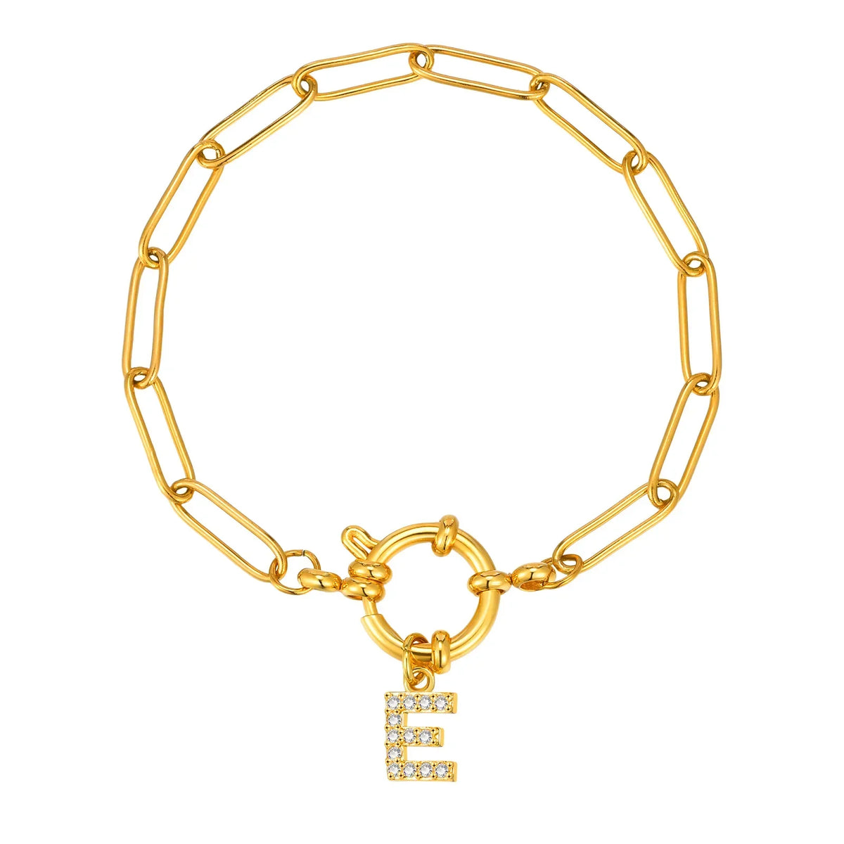 Pulsera dorada con inicial - letra 