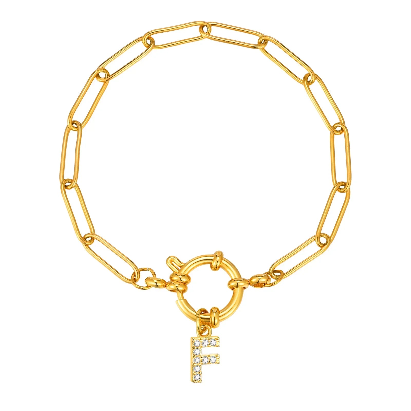 Bracelet personnalisé avec initiale f