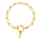 Pulsera dorada con inicial - letra 