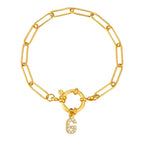 Pulsera dorada con inicial - letra 