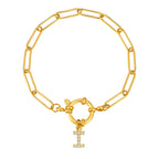 Pulsera dorada con inicial - letra 