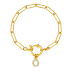 Pulsera dorada con inicial - letra 