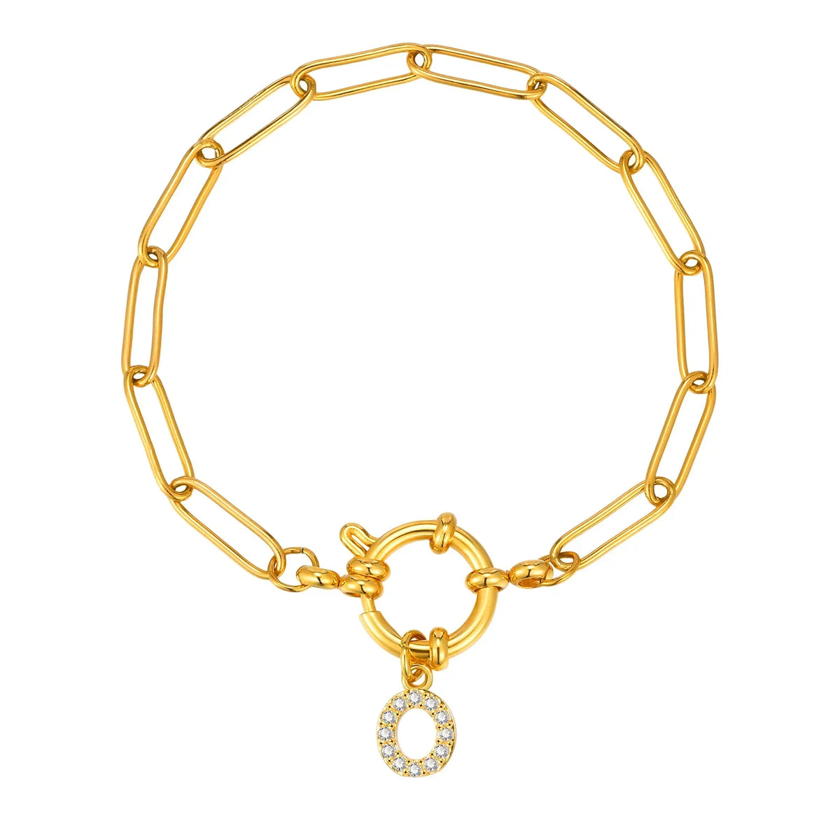 Pulsera dorada con inicial - letra 