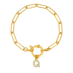 Pulsera dorada con inicial - letra 