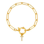 Pulsera dorada con inicial - letra 