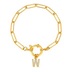 Pulsera dorada con inicial - letra 