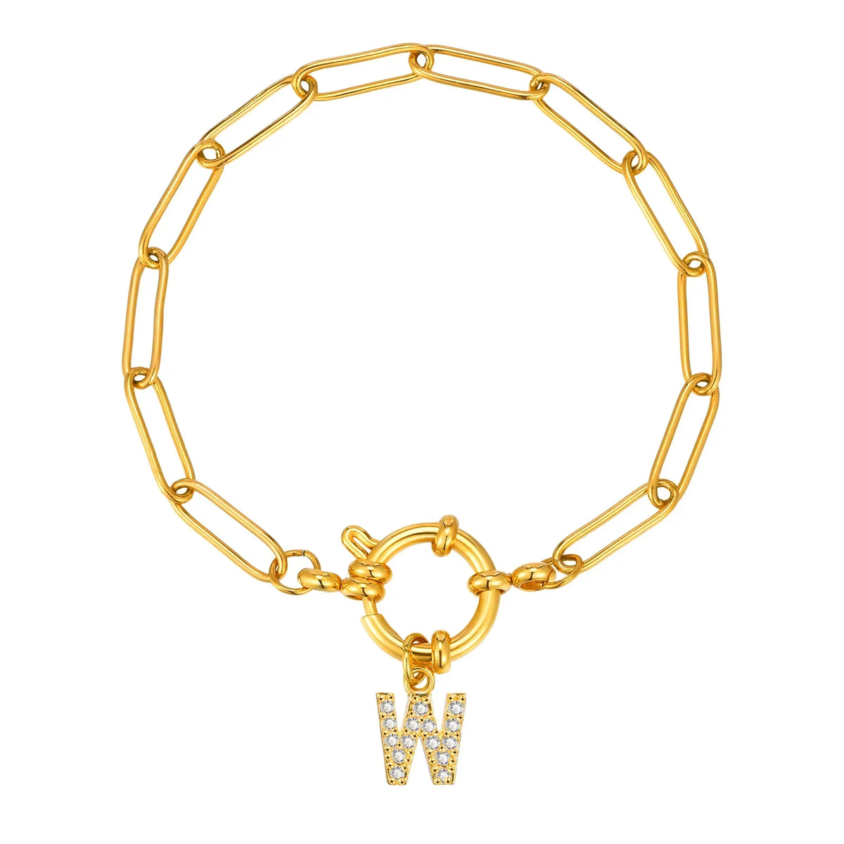 Pulsera dorada con inicial - letra 
