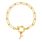 Pulsera dorada con inicial - letra 