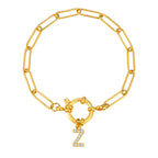 Pulsera dorada con inicial - letra 