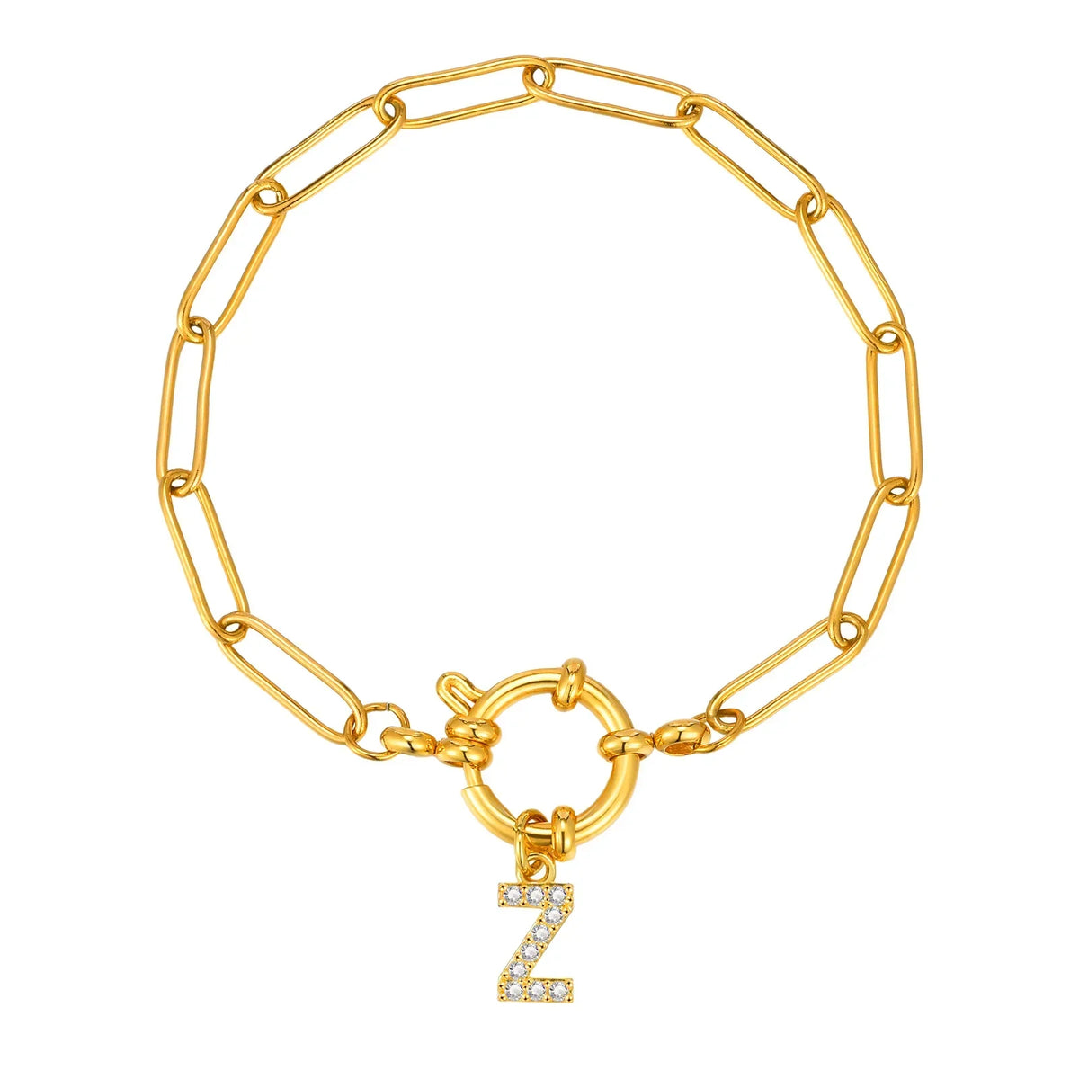Pulsera dorada con inicial - letra 
