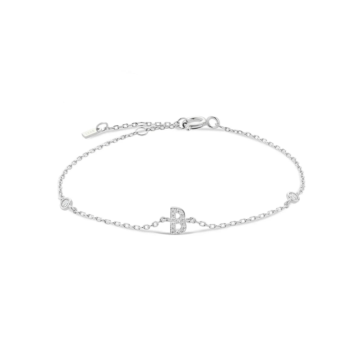 Rhinestone initial letter bracelet