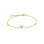 Rhinestone initial letter bracelet