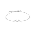 Rhinestone initial letter bracelet