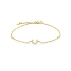 Rhinestone initial letter bracelet