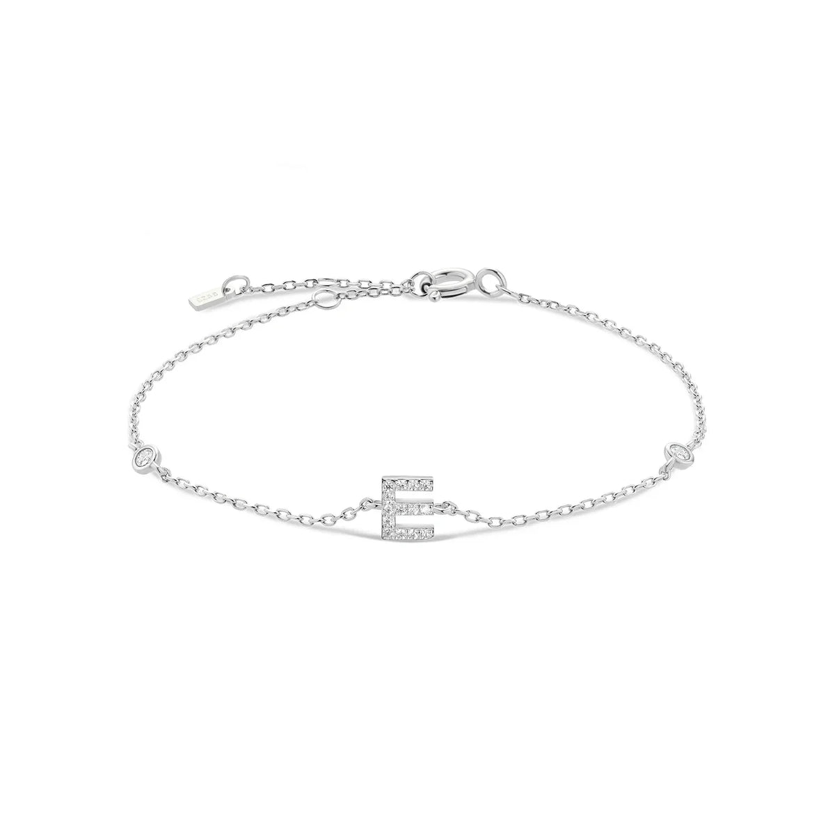 Rhinestone initial letter bracelet